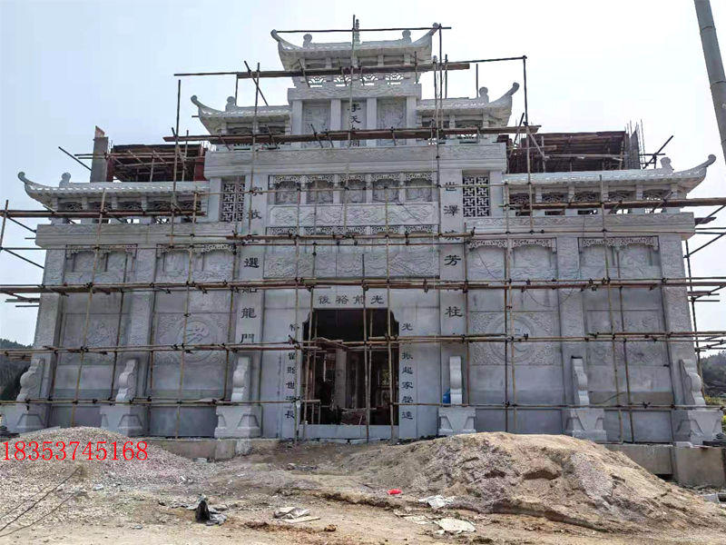 广东现代新型石牌坊样式-村口牌楼安装成品图欣赏