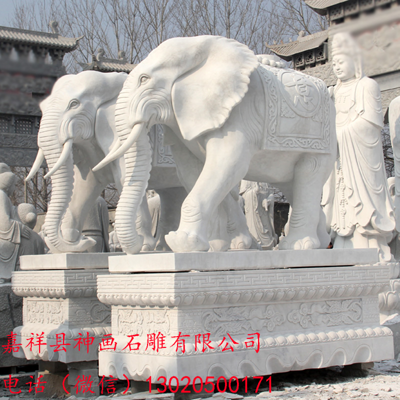 石雕大象的寓意 如何摆放石雕大象 石雕大象图片 汉白玉石雕大