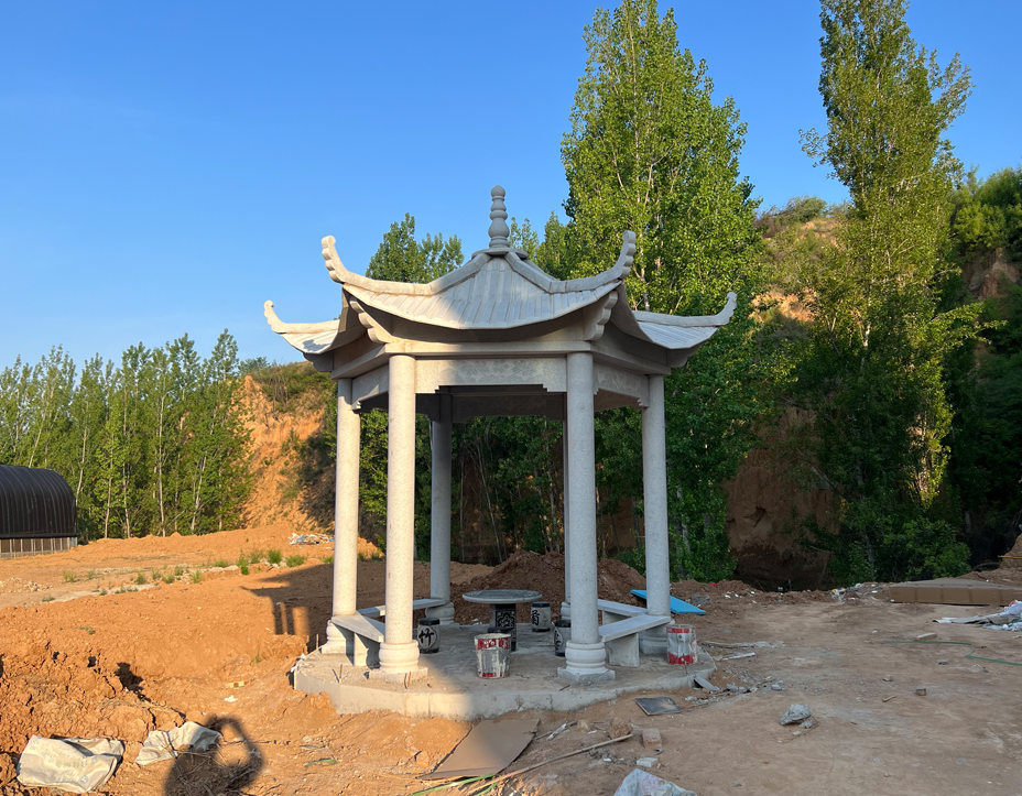 石凉亭的工艺 石亭子用那种石材合适 石雕凉亭生产加工厂家