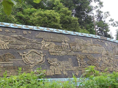 和谐乡村石雕迎门墙壁画