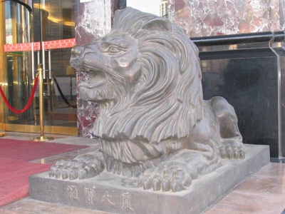 公园大理石石雕狮子