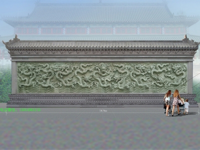 　浮雕九龙壁详细介绍和尺寸设计制作步骤