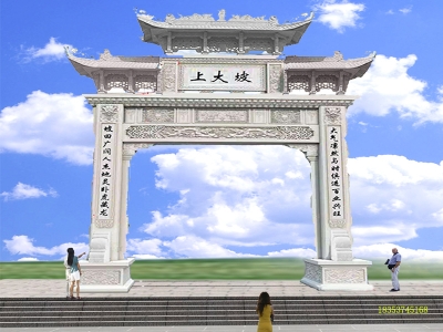 江西村口石牌楼-石门楼村标设计注意要点