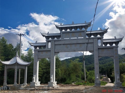 广东潮州农村村口牌坊-村口牌楼-单门牌楼十大图片样式