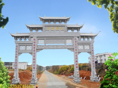 在江西农村村口修建村口牌坊-单门牌楼定制加工