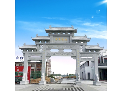 村口石大门-农村石牌坊-村庄石牌楼-石牌坊图片大全-神画石雕