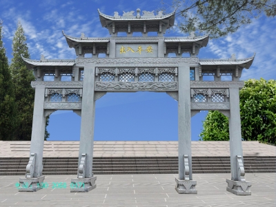 村口牌坊的样式图片-农村石大门牌坊价格-嘉祥县神画石雕有限公司