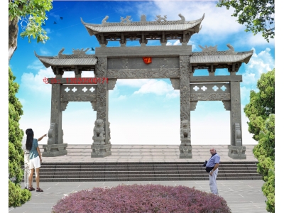 农村石牌楼图片样式-村口牌坊-石大门牌坊-专业的石牌坊厂家